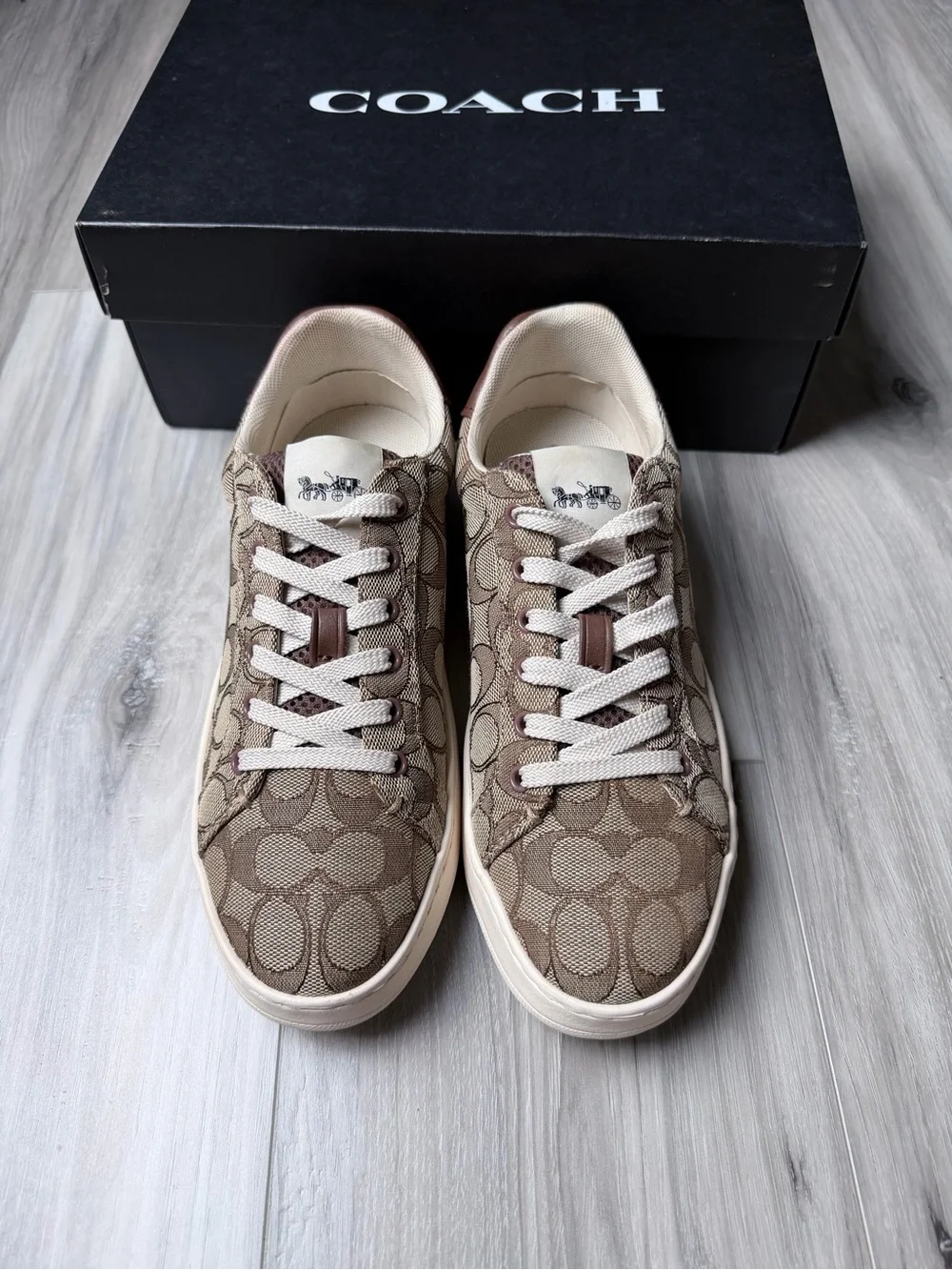 Coach Signature C Low Top Sneakers Women’s 8 Brown Tan G4967